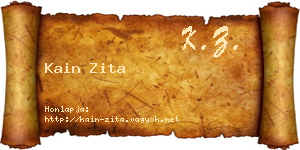 Kain Zita névjegykártya