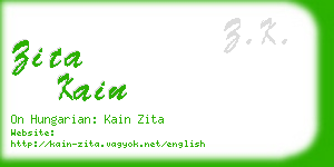 zita kain business card